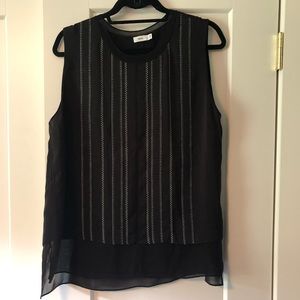 Vince XL blouse with white stitching details